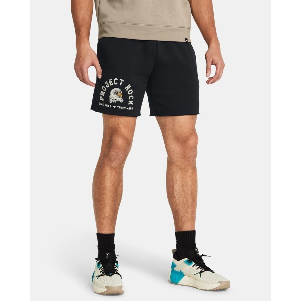 Under Armour Project Rock Icon Men's Fleece Shorts Eagle Black Size‎ 2XL NWT
